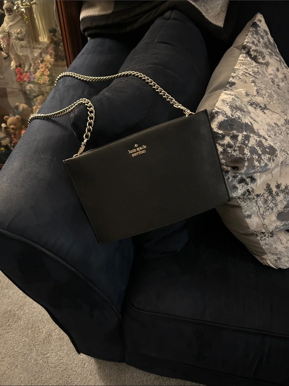 kate spade Black Leather Chain Crossbody Bag
